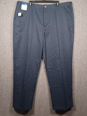 Basic Editions Men's Elastic Navy Khakis Size 46x32 NEW